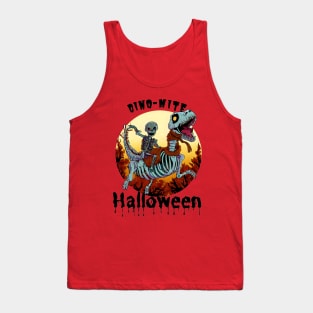 Skeleton riding dinosaur Tank Top